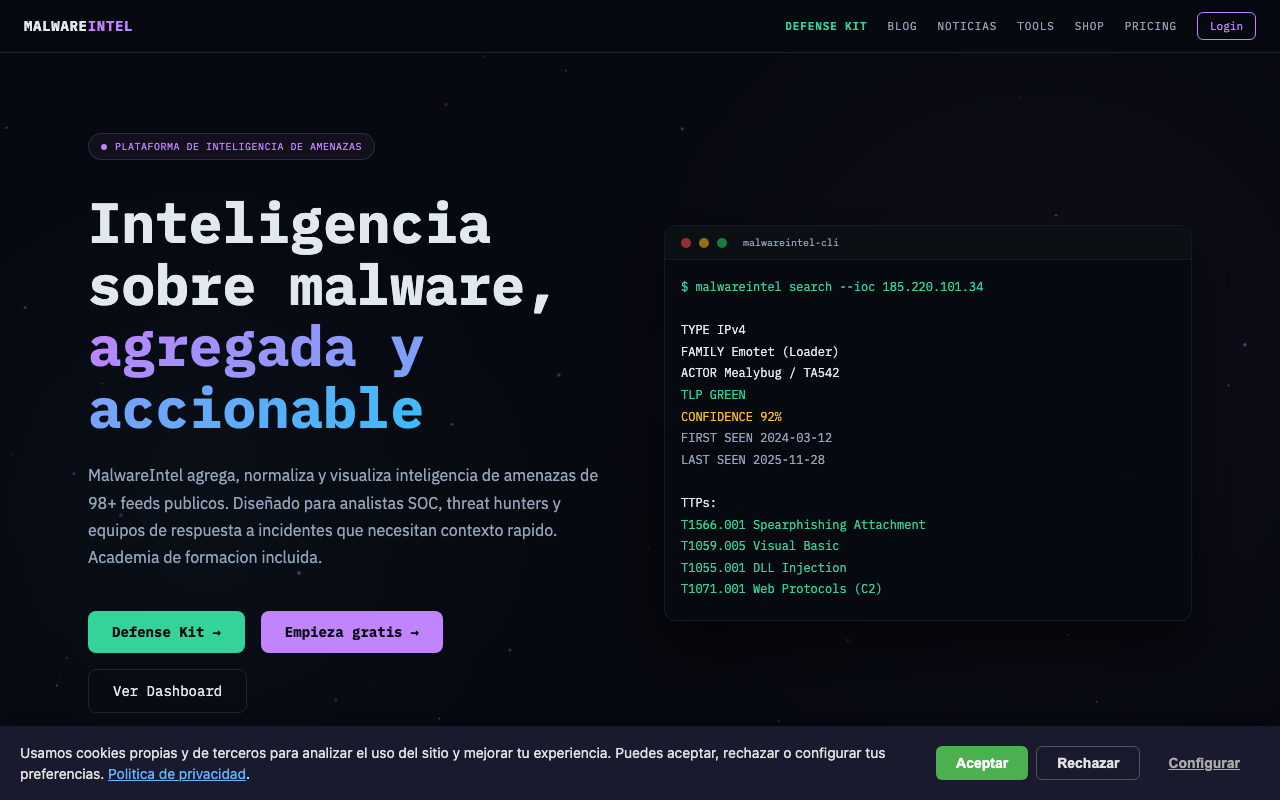 Comparativa de plataformas CTI: MalwareIntel vs OpenCTI vs MISP